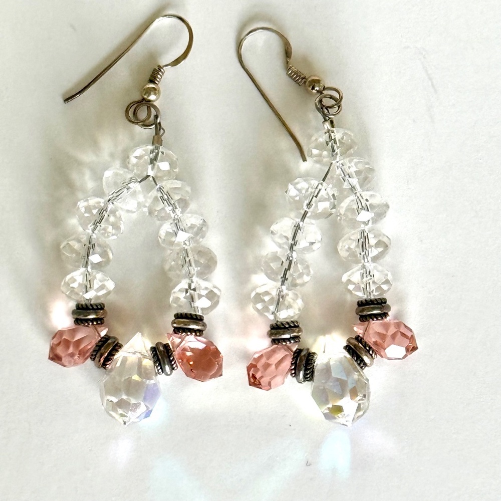 New Handmade Sterling silver and crystal earrings